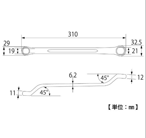 Cờ lê 2 đầu vòng TOP KOGYO TM-19x21 (Japan)