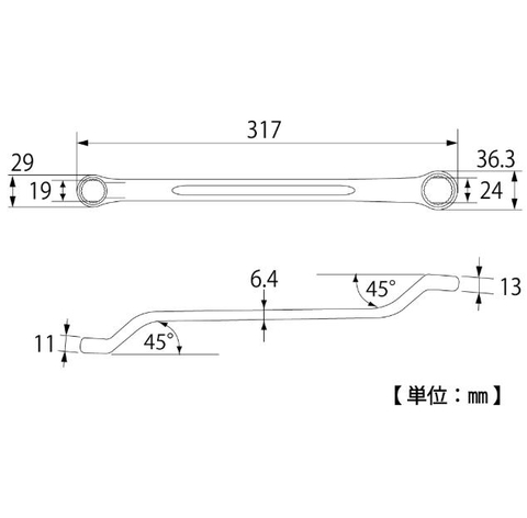 Cờ lê 2 đầu vòng TOP KOGYO TM-19x24 (Japan)