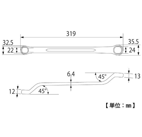 Cờ lê 2 đầu vòng TOP KOGYO TM-22x24 (Japan)