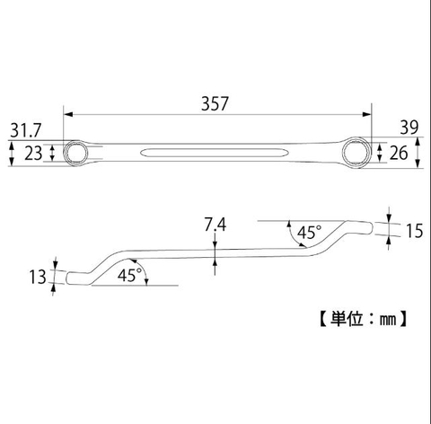 Cờ lê 2 đầu vòng TOP KOGYO TM-23x26 (Japan)