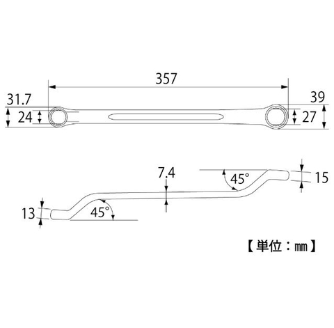 Cờ lê 2 đầu vòng TOP KOGYO TM-24x27 (Japan)