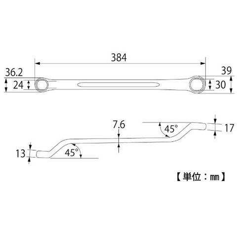 Cờ lê 2 đầu vòng TOP KOGYO TM-24x30 (Japan)