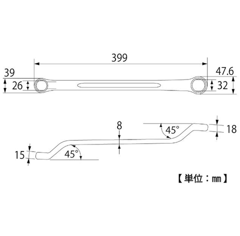 Cờ lê 2 đầu vòng TOP KOGYO TM-26x32 (Japan)