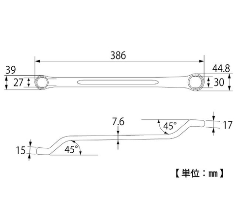 Cờ lê 2 đầu vòng TOP KOGYO TM-27x30 (Japan)