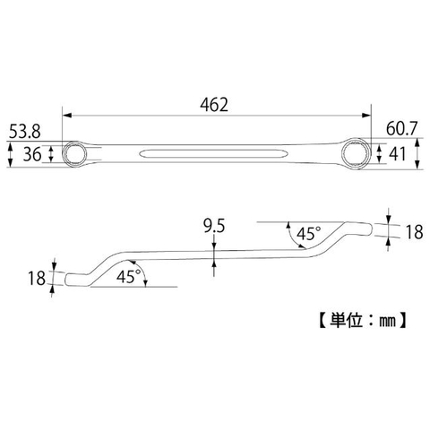 Cờ lê 2 đầu vòng TOP KOGYO TM-35x41 (Japan)