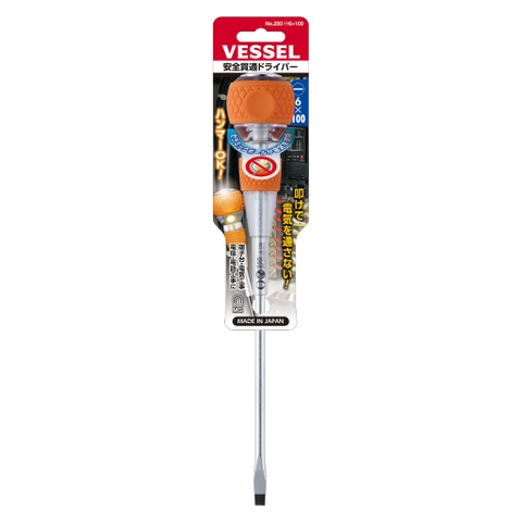 Tô vít đóng 2 cạnh cán tròn, cách điện VESSEL 250-6x150