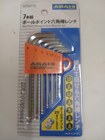 Bộ lục giác bi loại ngắn 1.5-6mm   ASAHI AZS0710