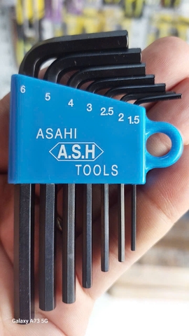 Bộ lục giác thường ngắn 1.5-6mm  ASAHI AWS0770
