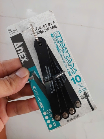 Bộ vặn vít lục giác siêu mỏng ANEX No.6103-F
