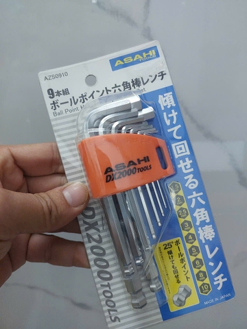 Bộ lục giác bi loại ngắn 1.5-10mm  ASAHI AZS0910