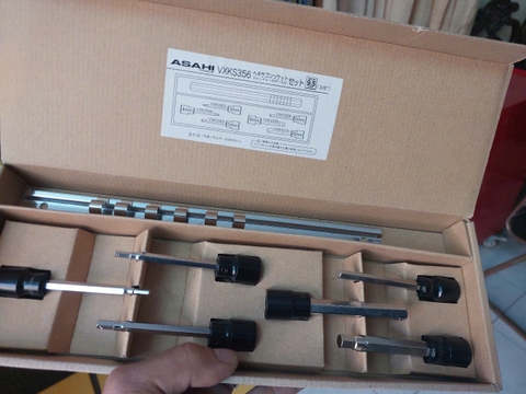 Bộ đầu tuýp lục giác  3/8"  6 chi tiết dài 96mm  ASAHI VXKS356