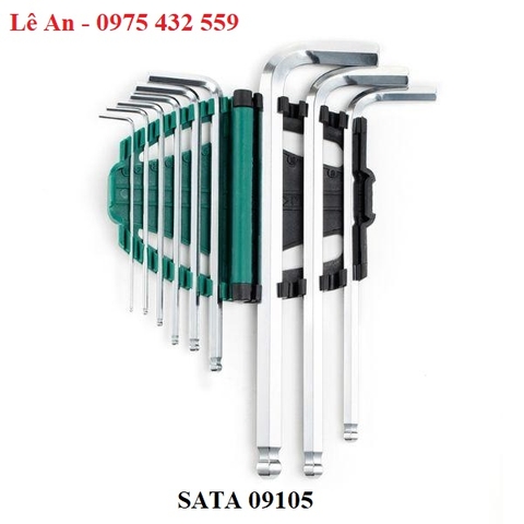Bộ lục giác bi loại dài 9 chi tiết SATA 09105