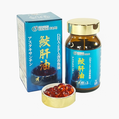 Genkifami Viên Uống Omega 3 Chiết Xuất Dầu Gan Cá Hủ 90 Viên