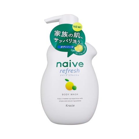 Sữa tắm Kracie Naive dưỡng ẩm chai 530ml (3 mùi) (Chanh)