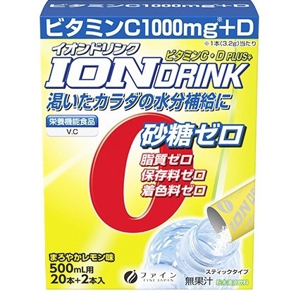 Bột pha nước uống Fine Ion điện giải bổ sung Vitamin C&D hộp 3,2g x 22 gói