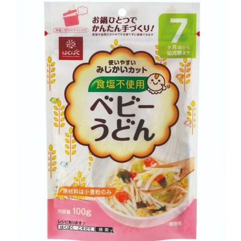 Mì Udon Hakubaku Baby tách muối cho trẻ từ 7 tháng gói 100g