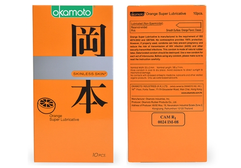 Bao cao su Okamoto Orange Super Lubricate hộp 10 chiếc