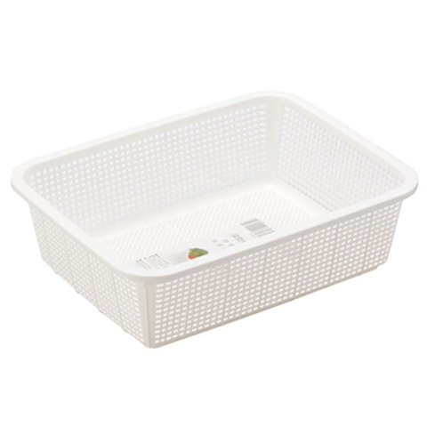 Rổ nhựa Inomata hình chữ nhật - trắng