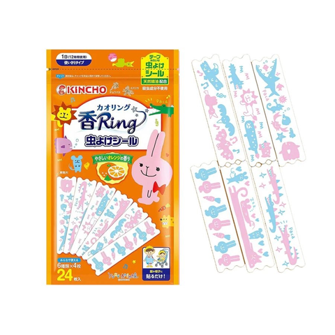 Miếng dán chống muỗi Kincho hình thỏ 24 miếng - Hương cam dịu nhẹ
