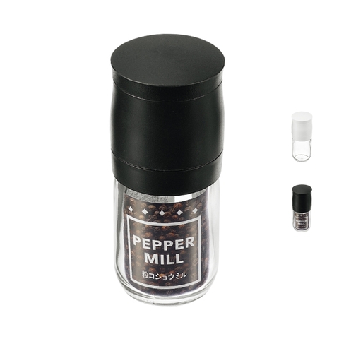 Lọ xay tiêu thủy tinh (nắp đen, trắng)