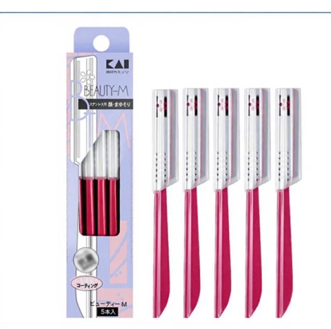 Dao cạo lông mặt thân kim loại KAI (set 5)