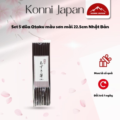 Set 5 đũa Otaku màu sơn mài 22.5cm