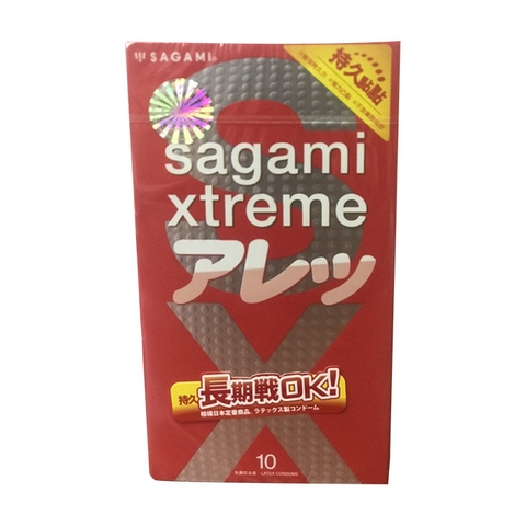 Bao cao su Sagami Xtreme Feel Long hộp 10 chiếc - có chấm nổi, có màu