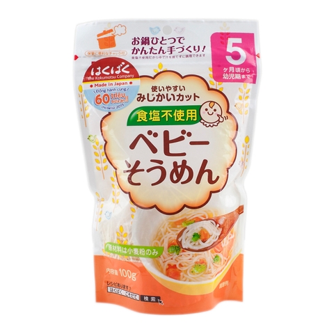 Mì Somen Hakubaku Baby tách muối cho trẻ từ 5 tháng gói 100g