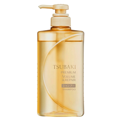 Dầu gội Tsubaki Premium Repair ngăn ngừa rụng tóc chai 490ml - màu vàng