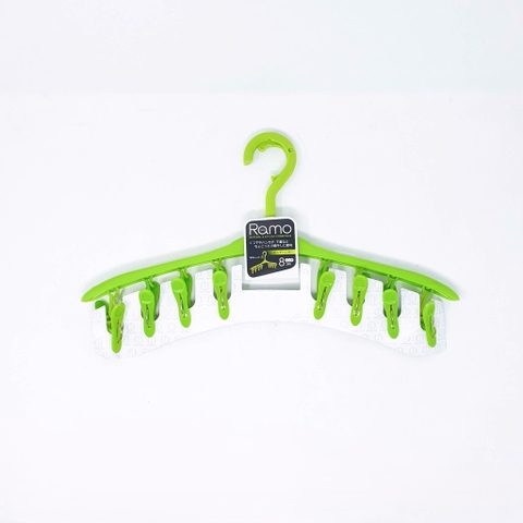 Móc phơi 8 kẹp Kokubo 42cm - xanh