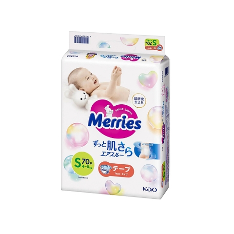 Bỉm Merries cộng miếng dán S70+6 (mẫu mới)