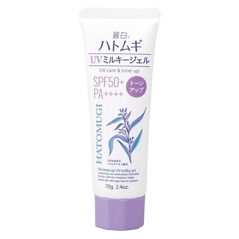 Kem chống nắng Kumano Yushi Reishiro Hatomugi SPF50 + PA ++++ nâng tông, dưỡng ẩm da 70g