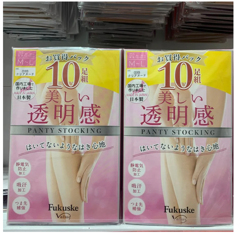 Quần tất Fukuske set 10 đôi (Size M-L, da chân sáng)