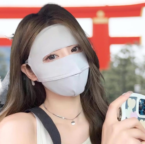 Khẩu trang VJC full mặt 3 màu (xanh - ghi - hồng)