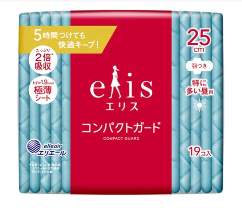 Băng vệ sinh siêu mỏng có cánh Elis Compact 25cm (19 miếng)