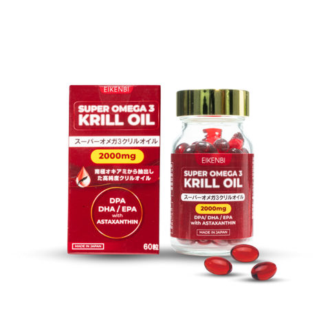 Viên uống dầu nhuyễn thể Super Omega 3 Krill Oil 2000mg Eikenbi 60 viên