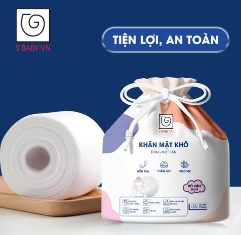 Khăn mặt khô S'BABY 60 tờ (cuộn tròn)