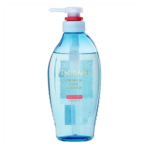 Dầu gội Tsubaki phục hồi, sạch dầu và mát lạnh 450ml màu xanh