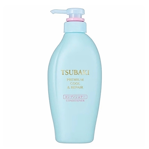 Dầu xả Tsubaki phục hồi, sạch dầu và mát lạnh 450ml màu xanh