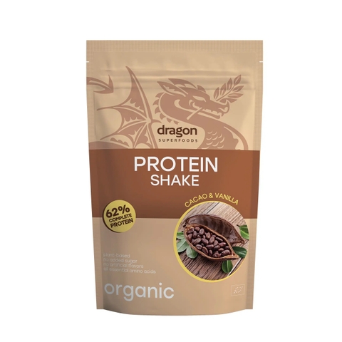 Protein lắc vị cacao vanilla hữu cơ 500gr Dragon Superfoods
