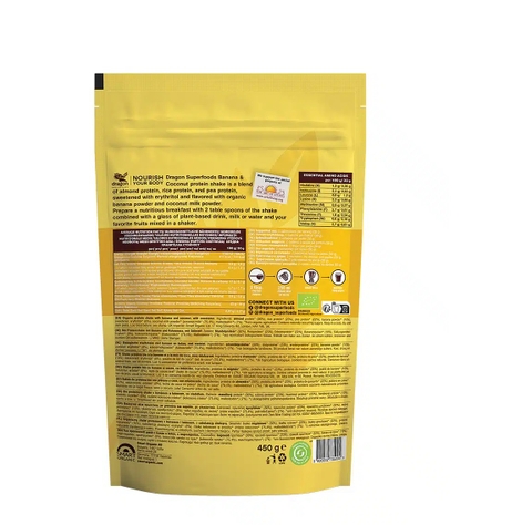 Protein lắc vị chuối dừa hữu cơ 450Gr