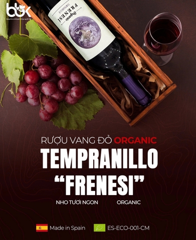 Rượu vang đỏ hữu cơ Frenesí Tempranillo (Tây Ban Nha) 750ml