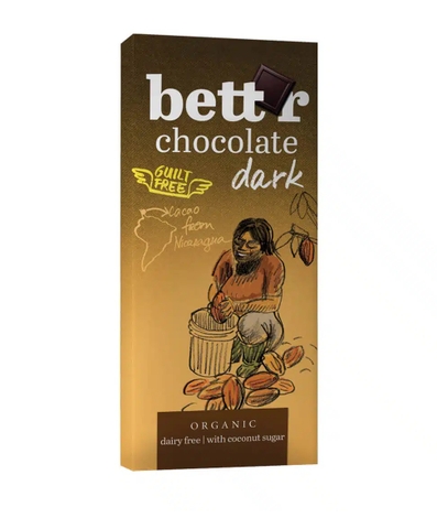 Thanh Chocolate đen Bio 60g Bett'r