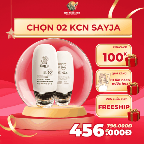 Kem Chống Nắng Sayja Nâng Tone Dưỡng Trắng SPF60 PA+++ | Kiểm Dầu, Chống Trôi, Phù Hợp Mọi Loại Da