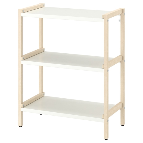 EKENABBEN Open shelf unit, aspen/white
