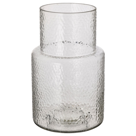 KONSTFULL Vase, clear glass/patterned