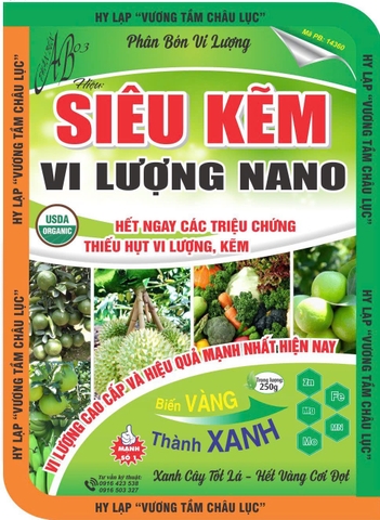Siêu kẽm vi lượng nano 250gram