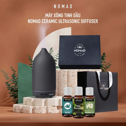 Set Quà Tặng Máy Xông Tinh Dầu + 3 Chai Tinh Dầu Nomad