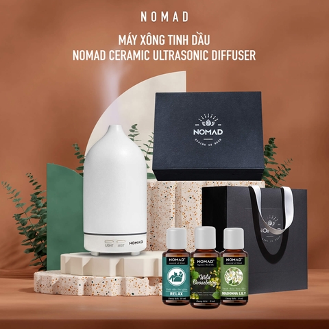 Set Quà Tặng Máy Xông Tinh Dầu + 3 Chai Tinh Dầu Nomad