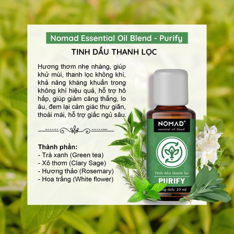 Tinh Dầu Khử Mùi, Thanh Lọc Không Khí Nomad Essential Oil Blend - Purify